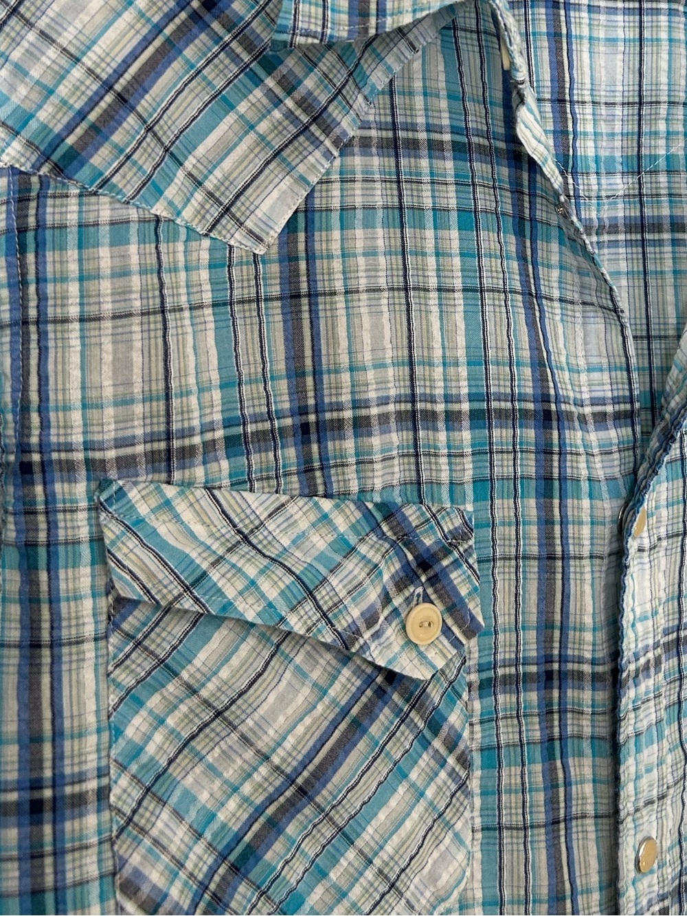 Paul Smith Jeans Mens Size L Long Sleeve Pearl Snap Button Down Plaid Shirt - Picture 16 of 16